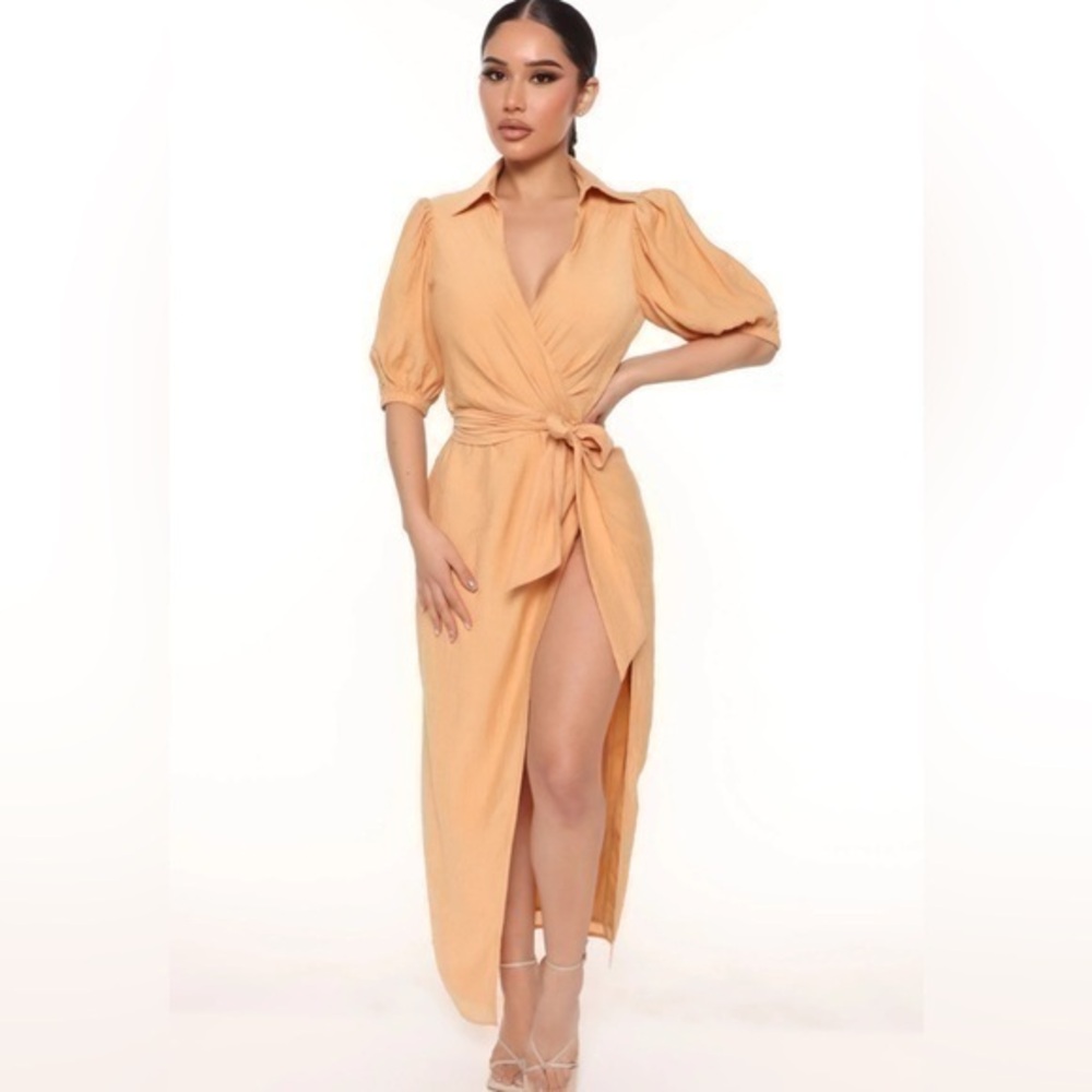 NWT Showered With Love Midi Dress - Orange